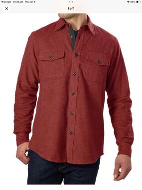 NWT Grizzly Mountain Heavyweight Flannel Shirt Men's 2XL Red Cotton Chamois